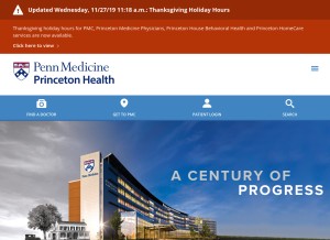 How princetonhcs.org looks like on a tablet such as an iPad.