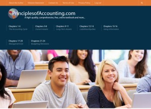How principlesofaccounting.com looks like on a tablet such as an iPad.