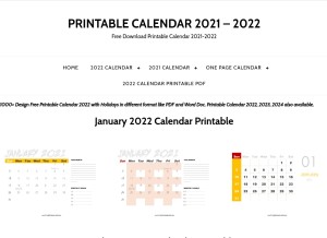 How printablecalendars2021.com looks like on a tablet such as an iPad.