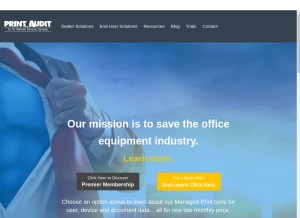 How printaudit.com looks like on a tablet such as an iPad.