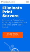 How printerlogic.com looks like on a mobile device such as an iPhone.