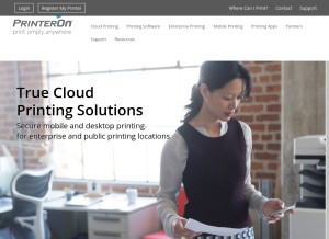 How printeron.net looks like on a tablet such as an iPad.