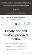 How printful.com looks like on a mobile device such as an iPhone.