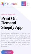 How printholo.com looks like on a mobile device such as an iPhone.