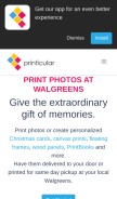 How printicular.com looks like on a mobile device such as an iPhone.