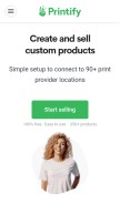 How printify.com looks like on a mobile device such as an iPhone.