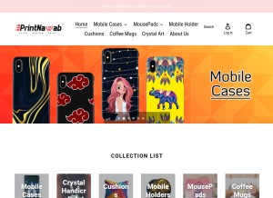 How printnawab.com looks like on a tablet such as an iPad.