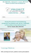 How priorityconciergemd.com looks like on a mobile device such as an iPhone.