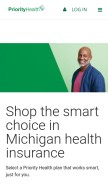 How priorityhealth.com looks like on a mobile device such as an iPhone.