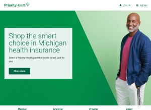 How priorityhealth.com looks like on a tablet such as an iPad.