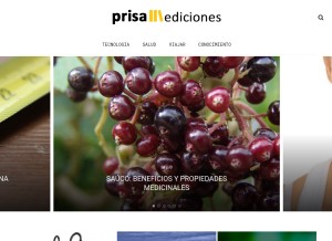 How prisaediciones.com looks like on a tablet such as an iPad.