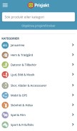 How prisjakt.nu looks like on a mobile device such as an iPhone.