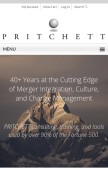 How pritchettnet.com looks like on a mobile device such as an iPhone.