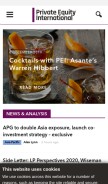 How privateequityinternational.com looks like on a mobile device such as an iPhone.