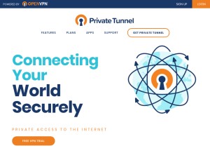 How privatetunnel.com looks like on a tablet such as an iPad.