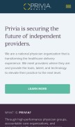 How priviahealth.com looks like on a mobile device such as an iPhone.