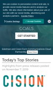 How prnewswire.com looks like on a mobile device such as an iPhone.