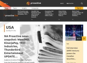 How proactiveinvestors.com looks like on a tablet such as an iPad.