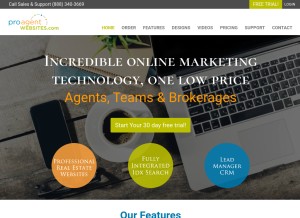 How proagentwebsites.com looks like on a tablet such as an iPad.