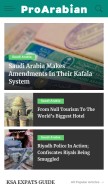 How proarabian.com looks like on a mobile device such as an iPhone.