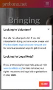 How probono.net looks like on a mobile device such as an iPhone.