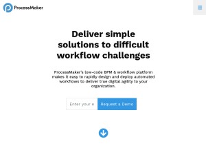 How processmaker.com looks like on a tablet such as an iPad.