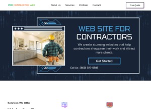 How procontractorweb.com looks like on a tablet such as an iPad.