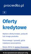 How procredito.pl looks like on a mobile device such as an iPhone.