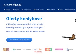 How procredito.pl looks like on a tablet such as an iPad.
