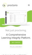 How proctorio.net looks like on a mobile device such as an iPhone.