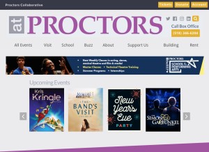 How proctors.org looks like on a tablet such as an iPad.