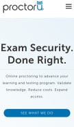 How proctoru.com looks like on a mobile device such as an iPhone.