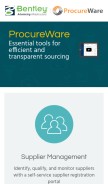 How procureware.com looks like on a mobile device such as an iPhone.