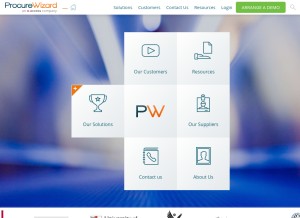 How procurewizard.com looks like on a tablet such as an iPad.