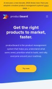 How productboard.com looks like on a mobile device such as an iPhone.