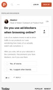 How producthunt.com looks like on a mobile device such as an iPhone.
