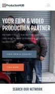 How productionhub.com looks like on a mobile device such as an iPhone.