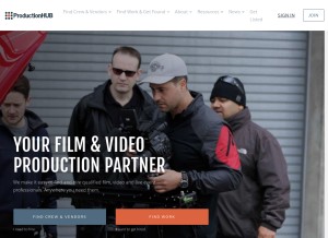 How productionhub.com looks like on a tablet such as an iPad.