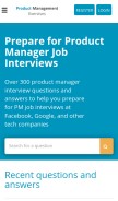 How productmanagementexercises.com looks like on a mobile device such as an iPhone.
