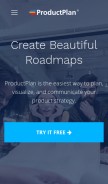 How productplan.com looks like on a mobile device such as an iPhone.