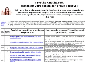 How produits-gratuits.com looks like on a tablet such as an iPad.