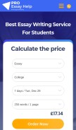 How proessayhelp.co.uk looks like on a mobile device such as an iPhone.