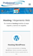 How profesionalhosting.com looks like on a mobile device such as an iPhone.