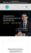 How professionalheadshotsmelbourne.com.au looks like on a mobile device such as an iPhone.