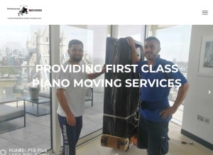 How professionalpianomovers.co.uk looks like on a tablet such as an iPad.