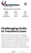 How professionalpt.com looks like on a mobile device such as an iPhone.