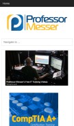 How professormesser.com looks like on a mobile device such as an iPhone.