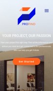 How profind.com looks like on a mobile device such as an iPhone.