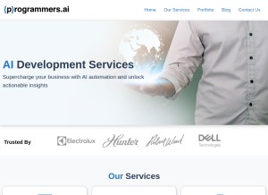 How programmers.ai looks like on a tablet such as an iPad.