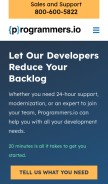 How programmers.io looks like on a mobile device such as an iPhone.